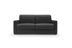 Canapés Droits|Canapés Fixes>Camif Canapé cuir Aubin - - Grand 2 places Noir