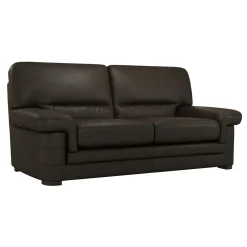 Canapés Droits|Canapés Fixes>Camif Canapé cuir Melbourne - - 3 places Moka