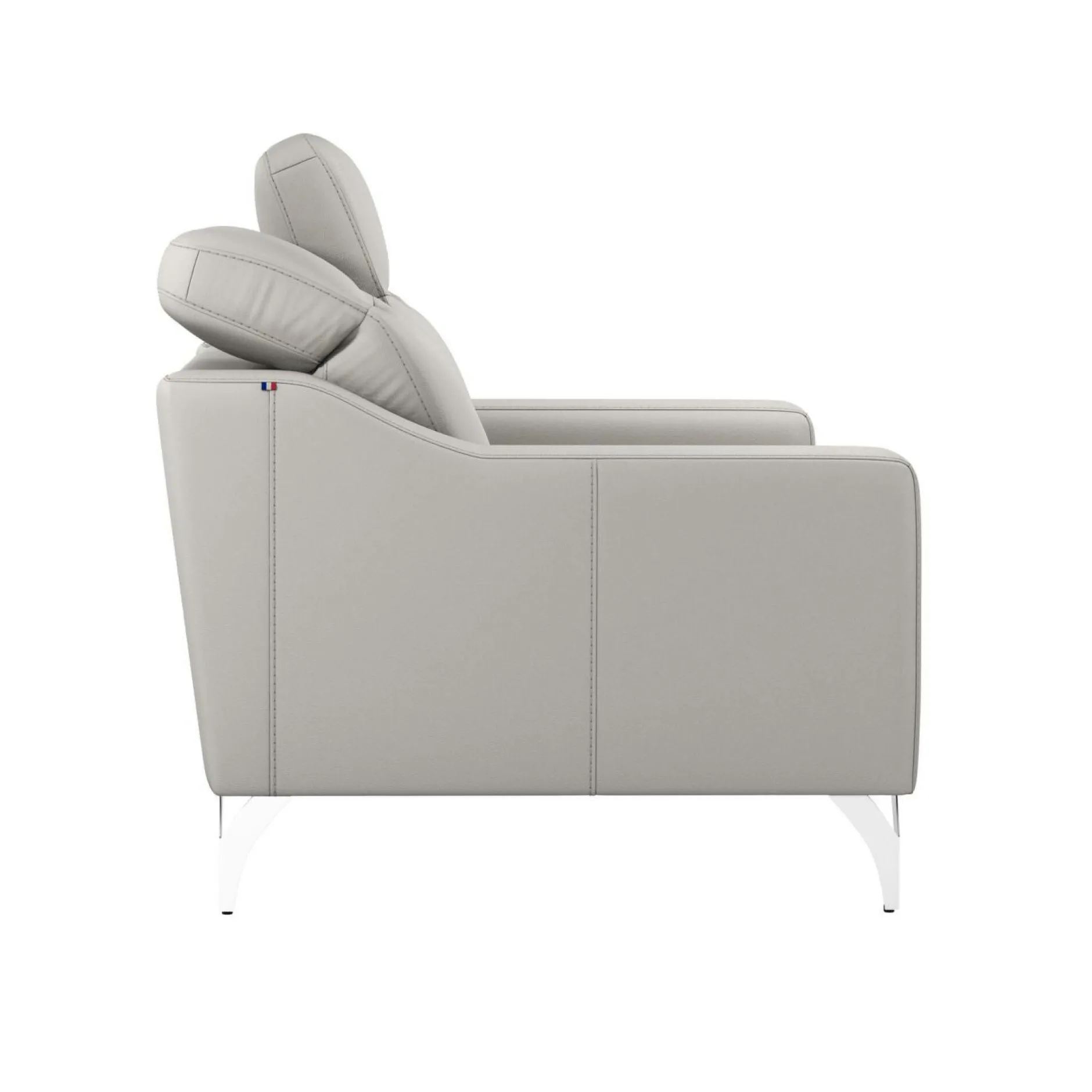 Canapés Droits|Canapés Fixes>Camif Canapé cuir têtières relevables Ben - - Grand 2 places Blanc
