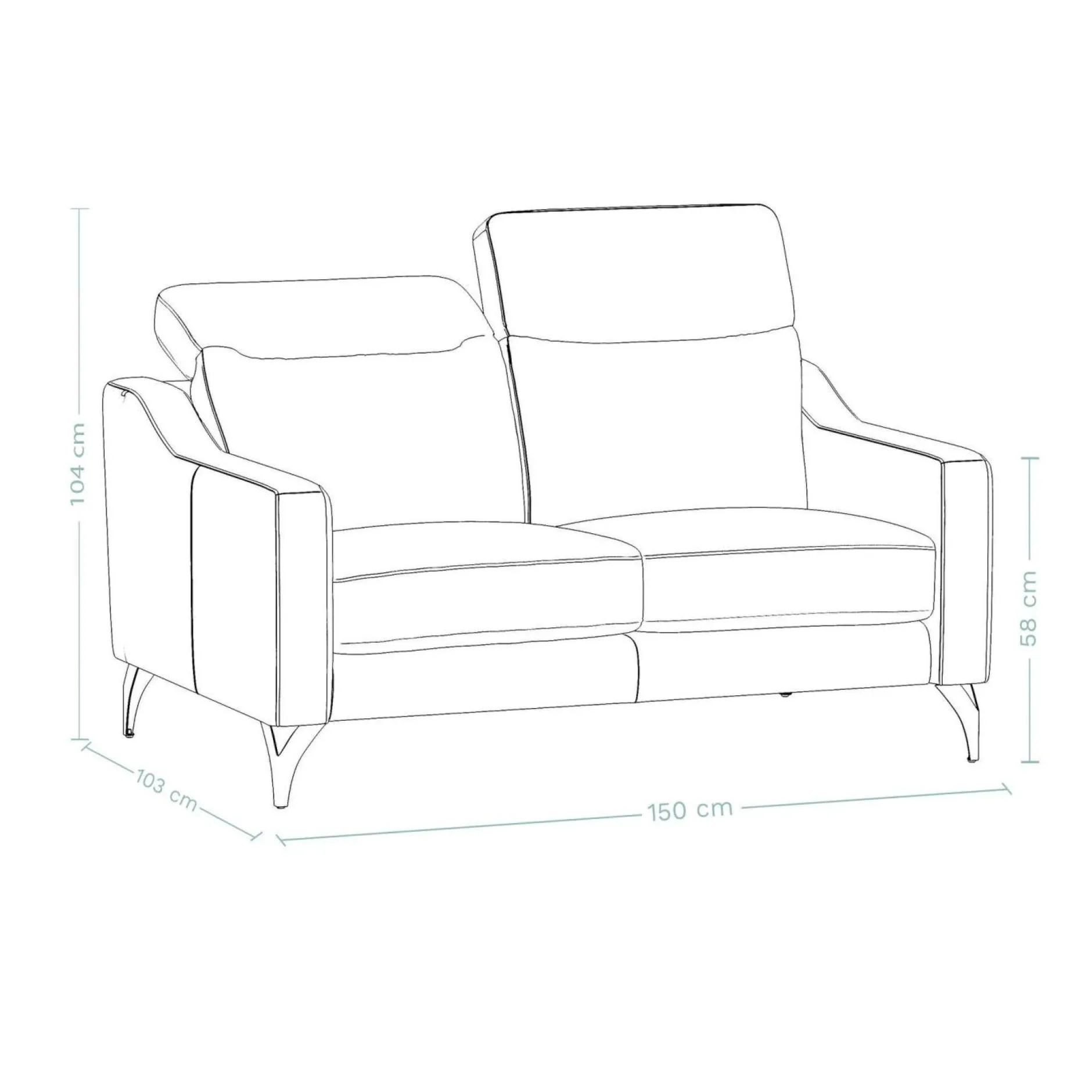 Canapés Droits|Canapés Fixes>Camif Canapé cuir têtières relevables Ben - - Grand 2 places Blanc