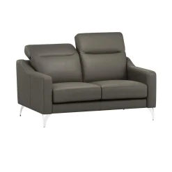 Canapés Droits|Canapés Fixes>Camif Canapé cuir têtières relevables Ben - - Grand 2 places Ardoise