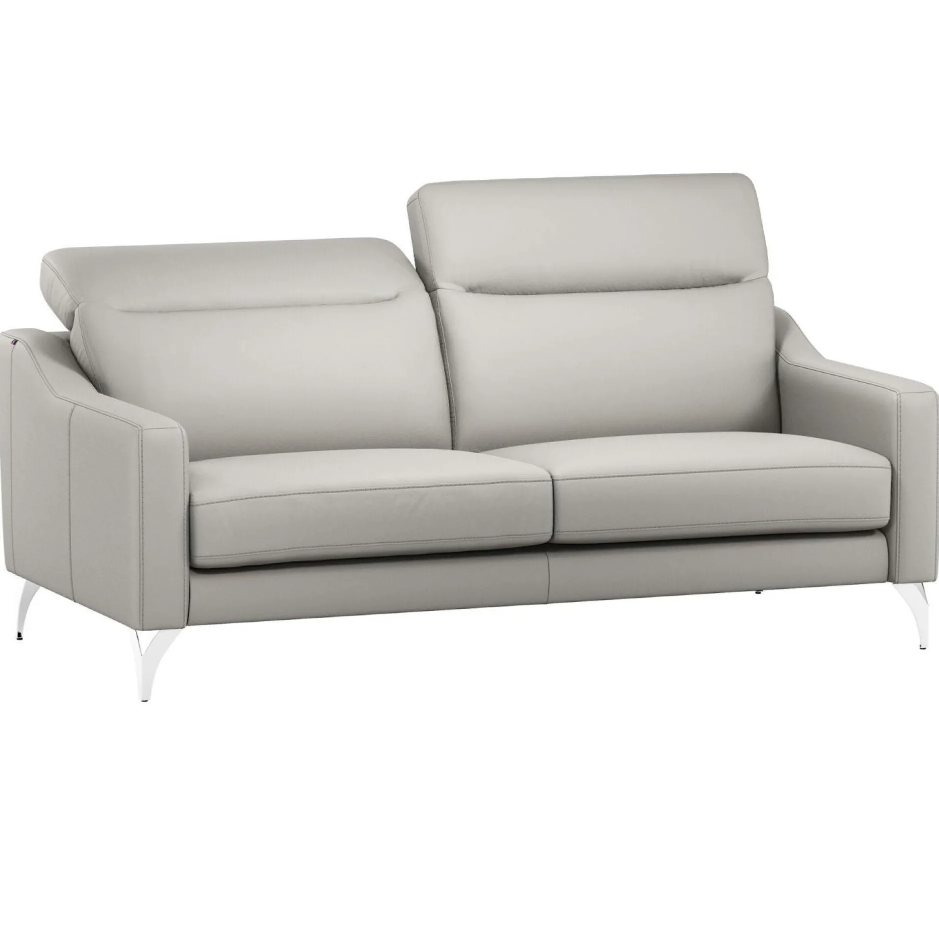 Canapés Droits|Canapés Fixes>Camif Canapé cuir têtières relevables Ben - - Grand 3 places Blanc