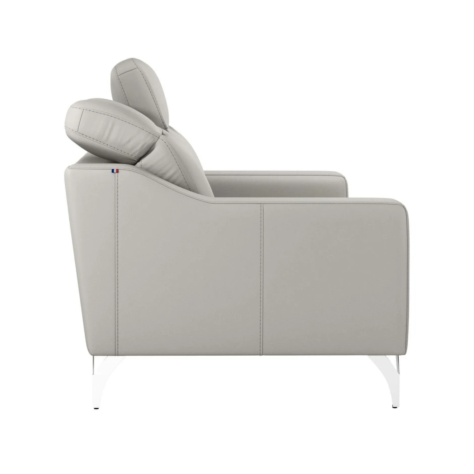Canapés Droits|Canapés Fixes>Camif Canapé cuir têtières relevables Ben - - Grand 3 places Blanc