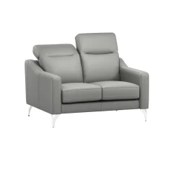 Canapés Droits|Canapés Fixes>Camif Canapé cuir têtières relevables Ben - - 2 places Platine