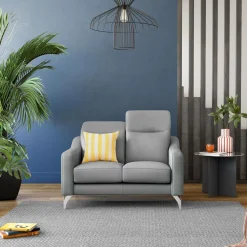 Canapés Droits|Canapés Fixes>Camif Canapé cuir têtières relevables Ben - - 2 places Platine