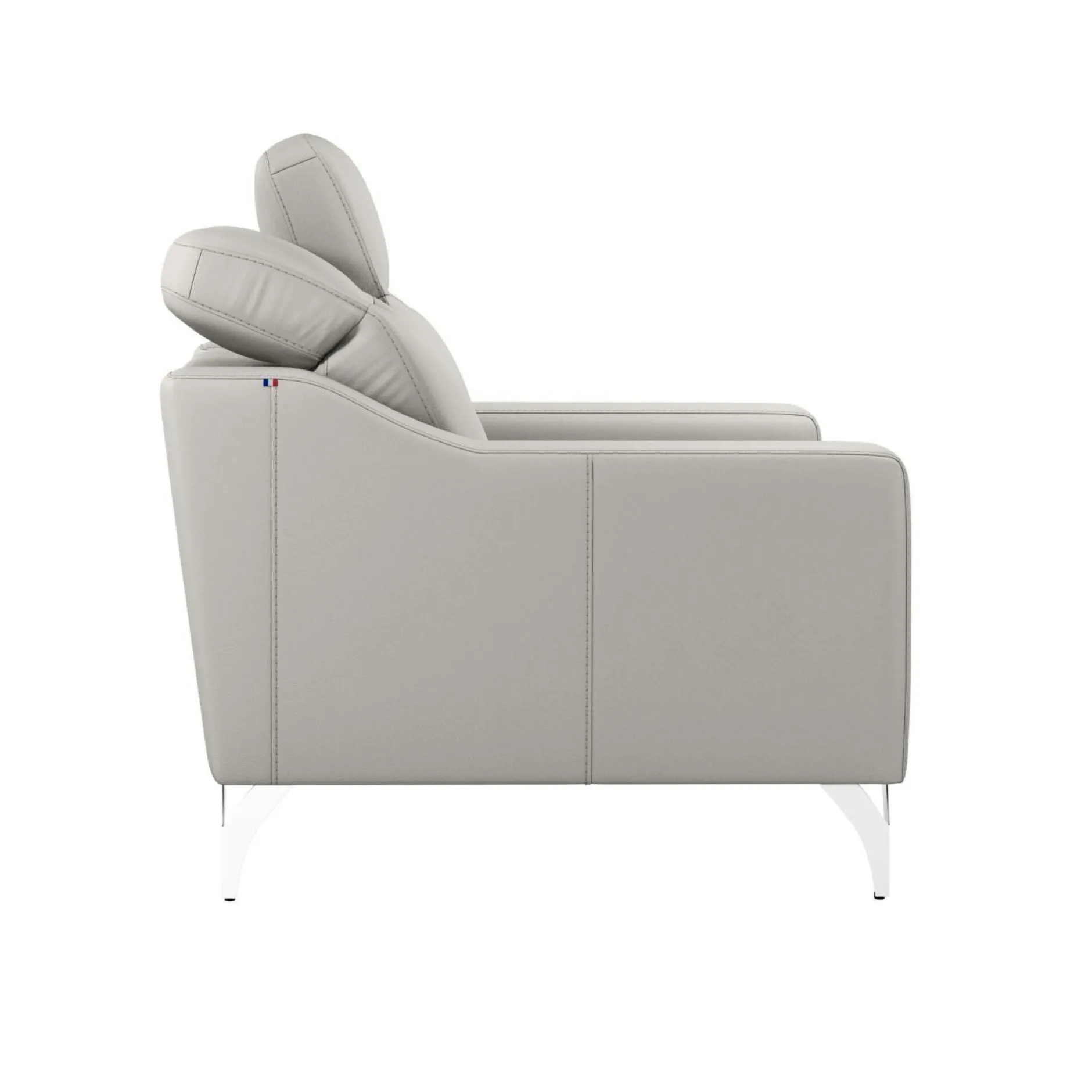 Canapés Droits|Canapés Fixes>Camif Canapé cuir têtières relevables Ben - - 2 places Blanc