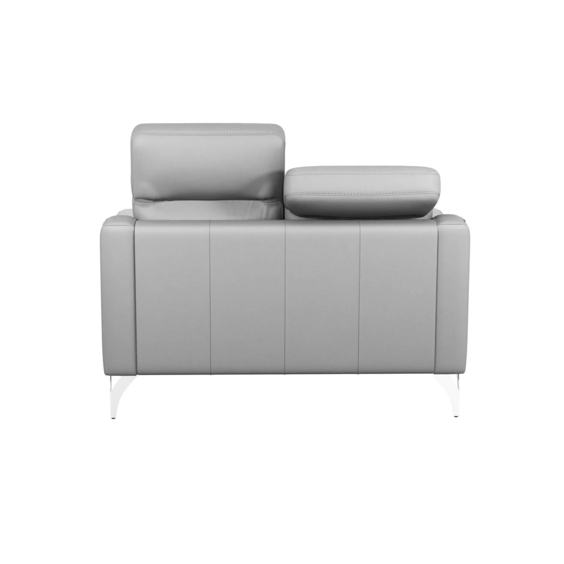 Canapés Droits|Canapés Fixes>Camif Canapé cuir têtières relevables Ben - - 2 places Gris Clair