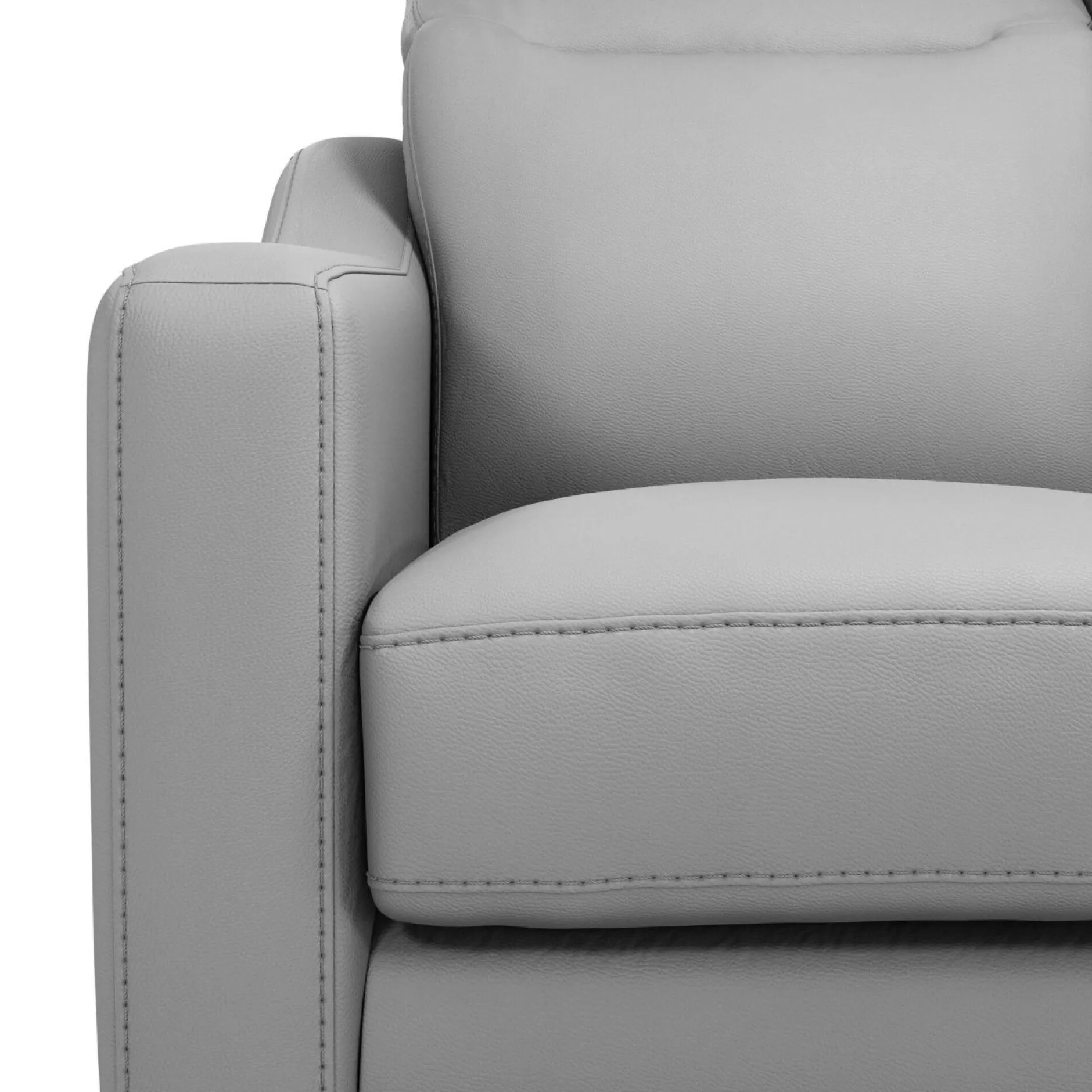 Canapés Droits|Canapés Fixes>Camif Canapé cuir têtières relevables Ben - - 2 places Gris Clair