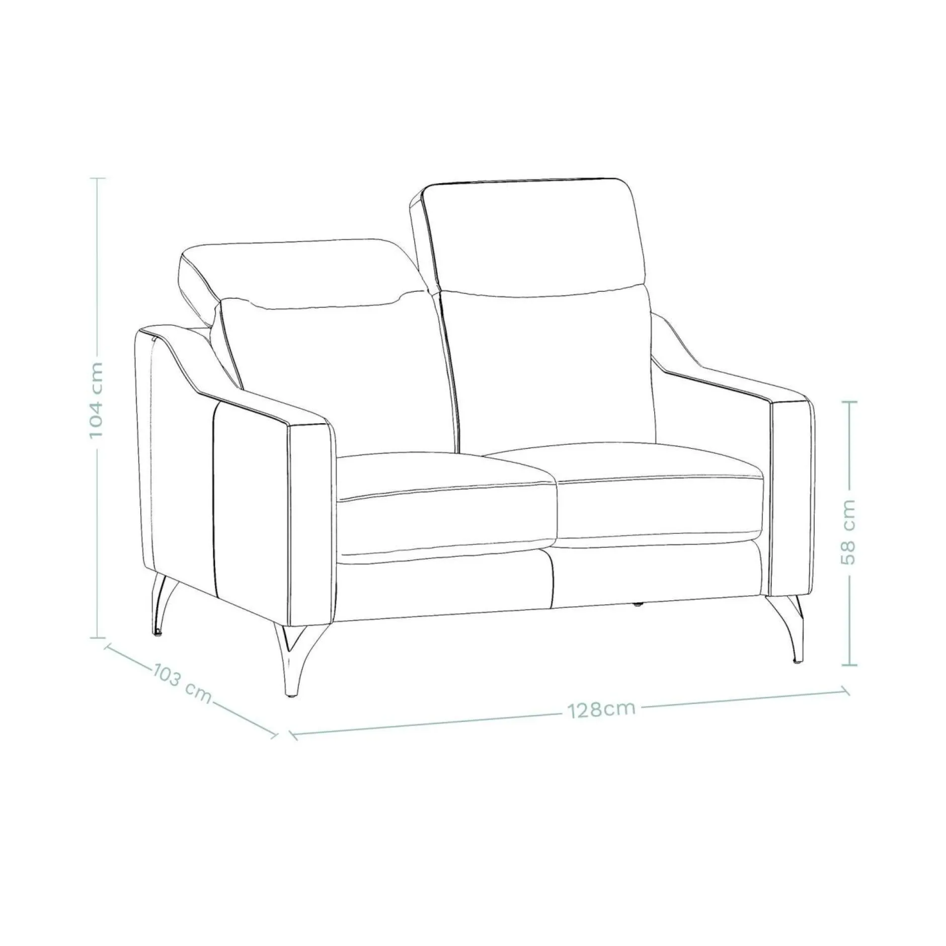 Canapés Droits|Canapés Fixes>Camif Canapé cuir têtières relevables Ben - - 2 places Gris Clair