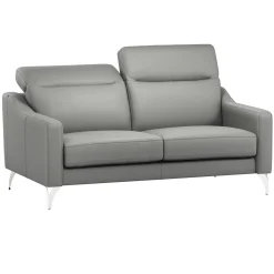 Canapés Droits|Canapés Fixes>Camif Canapé cuir têtières relevables Ben - - 3 places Platine