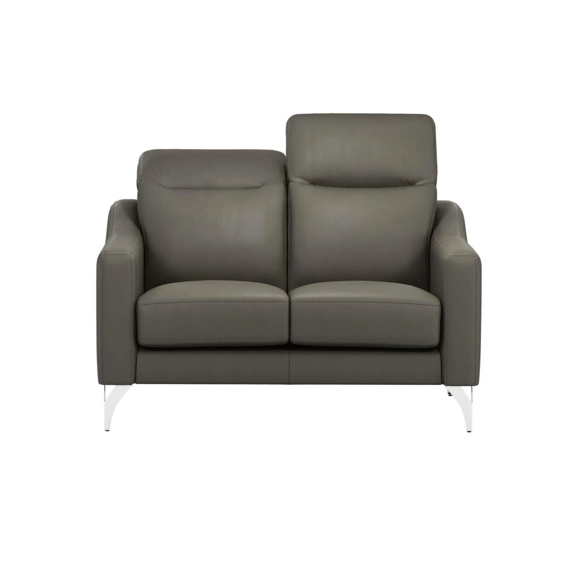 Canapés Droits|Canapés Fixes>Camif Canapé cuir têtières relevables Ben - - 2 places Ardoise