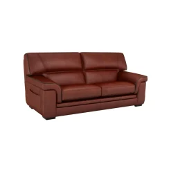 Canapés Droits|Canapés Fixes>Camif Canapé cuir Valentina - - 3 places Brandy