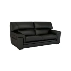 Canapés Droits|Canapés Fixes>Camif Canapé cuir Valentina - - 3 places Noir