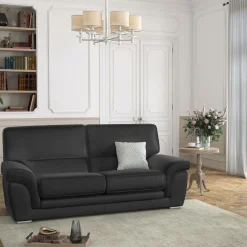 Canapés Droits|Canapés Fixes>Camif Canapé cuir Vittoria - - 3 places Anthracite