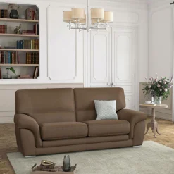 Canapés Droits|Canapés Fixes>Camif Canapé cuir Vittoria - - 3 places Biscuit