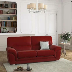 Canapés Droits|Canapés Fixes>Camif Canapé cuir Vittoria - - 3 places Rouge