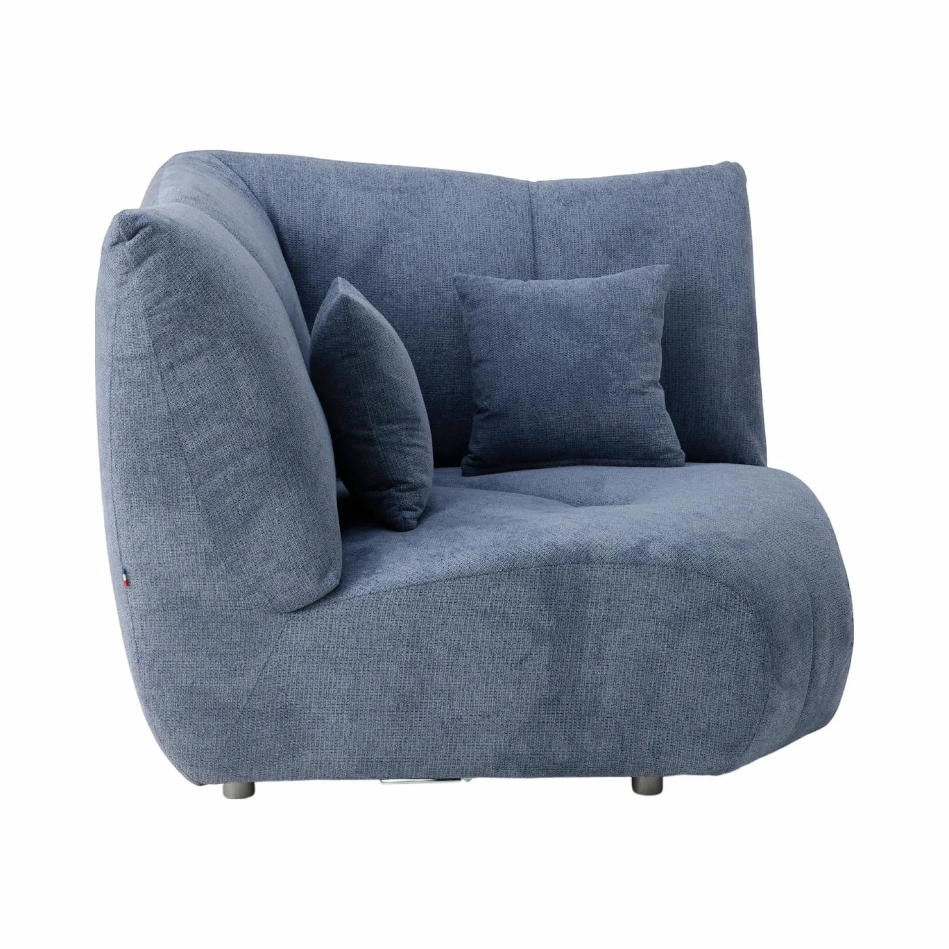 Canapés Modulables>Camif Canapé d'angle modulable tissu avec pouf Benny - Bleu