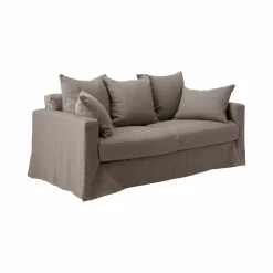 Canapés Fixes>Camif Canapé lin déhoussable Moëze - - 4 places Gris