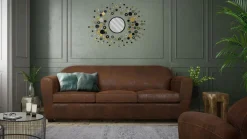 Canapés Droits|Canapés Fixes>Camif Canapé microfibre aspect cuir vieilli Owen - 2 places