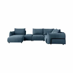 Canapés Modulables>Camif Canapé panoramique tissu Solal - - Méridienne gauche Bleu