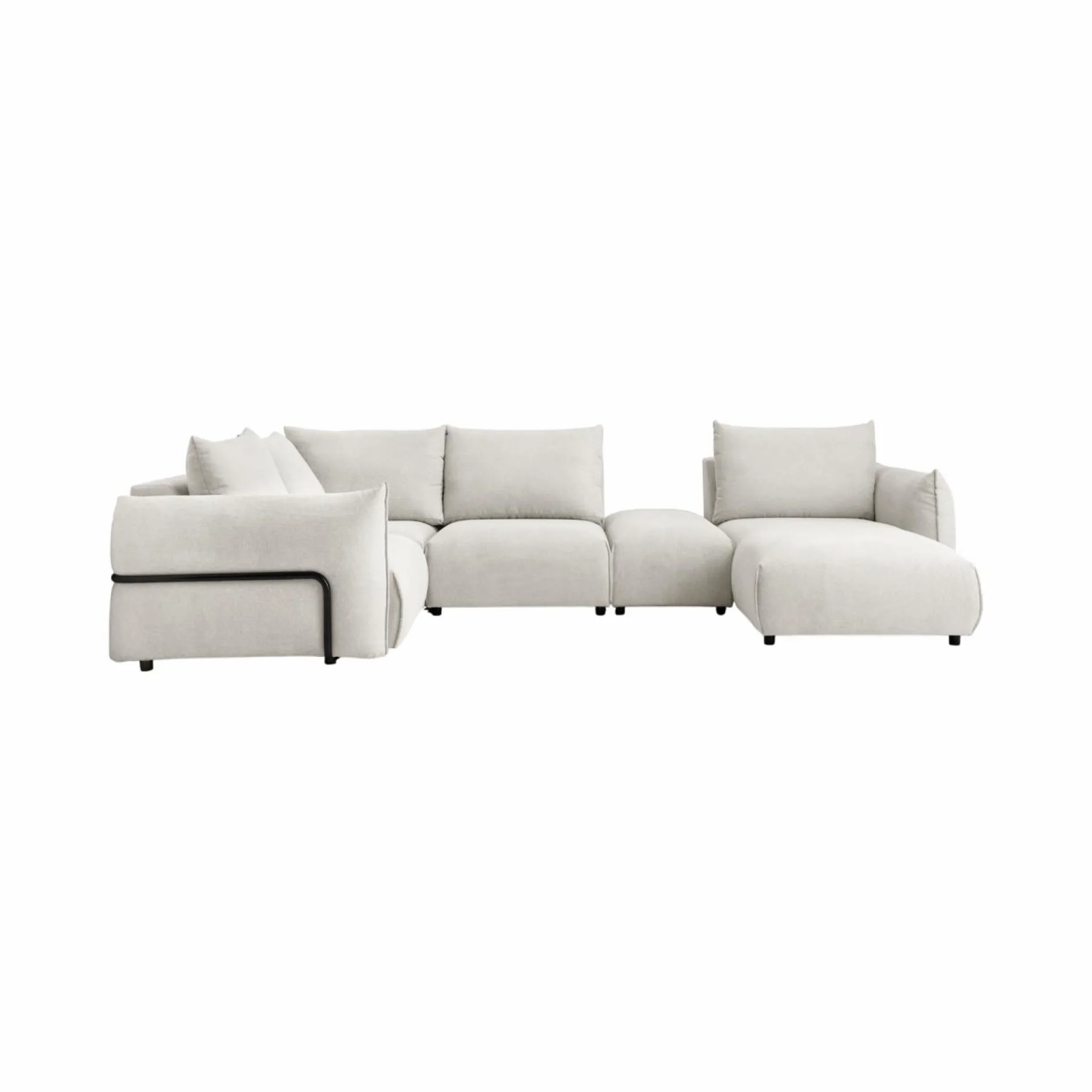 Canapés Modulables>Camif Canapé panoramique tissu Solal - - Méridienne droite Beige