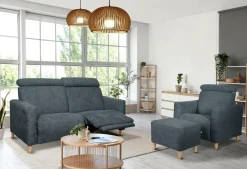 Canapés Relax>Camif Canapé relax électrique tissu Chambord - - 2 places Bleu