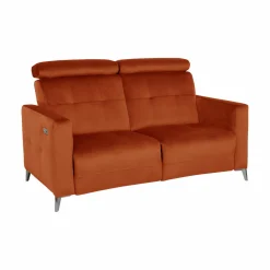 Canapés Relax>Camif Canapé relax électrique velours Cheverny - - 2 places Rouille