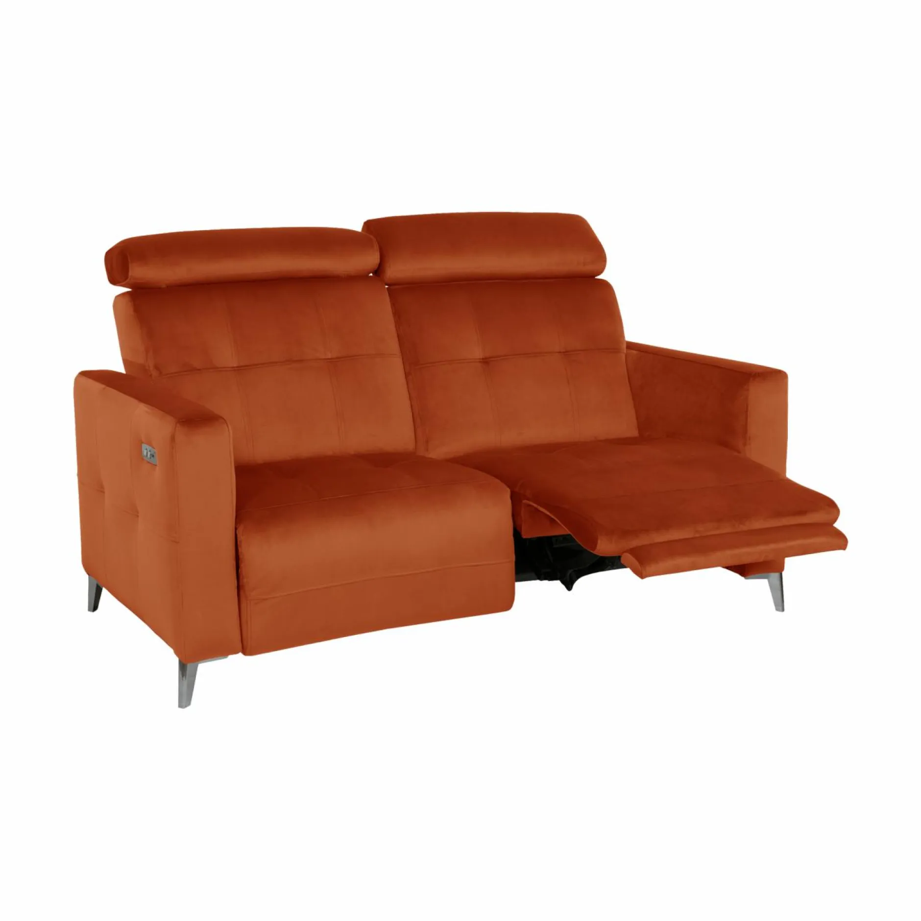 Canapés Relax>Camif Canapé relax électrique velours Cheverny - - 2 places Rouille