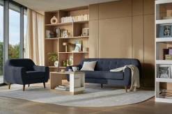 Canapés Droits|Canapés Fixes>Camif Canapé tissu Agathe - - 2 places Bleu