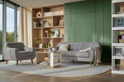 Canapés Droits|Canapés Fixes>Camif Canapé tissu Agathe - - 3 places Gris Clair