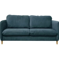 Canapés Droits|Canapés Fixes>Camif Canapé tissu chenillé Portimo - Bleu