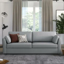 Canapés Droits|Canapés Fixes>Camif Canapé tissu coton déhoussable Marbella - - 4 places Gris