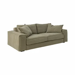 Canapés Fixes>Camif Canapé tissu effet lin Martin - - 3 places Vert Olive