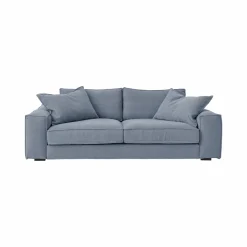 Canapés Fixes>Camif Canapé tissu effet lin Martin - - 3 places Bleu Clair