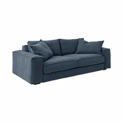Canapés Fixes>Camif Canapé tissu effet lin Martin - - 3 places Bleu