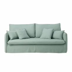Canapés Fixes>Camif Canapé tissu effet lin Orphée - - 3 places Vert d'Eau