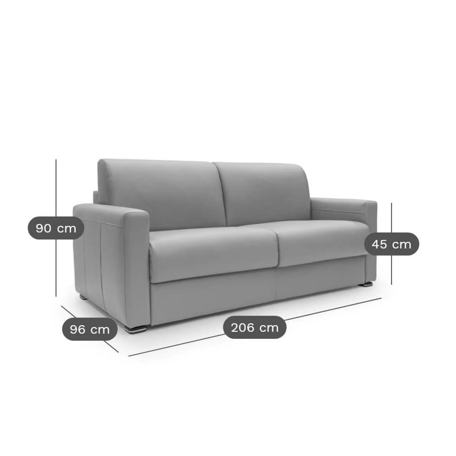 Canapés Fixes>Camif Canapé tissu recyclé déhoussable Aubin - - Grand 3 places Anthracite