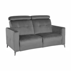 Canapés Fixes>Camif Canapé velours Cheverny - - 2 places Gris Anthracite