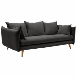 Canapés Droits|Canapés Fixes>Camif Canapé velours côtelé Orion - - 3 places Anthracite