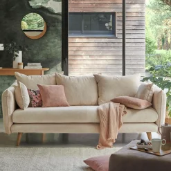 Canapés Droits|Canapés Fixes>Camif Canapé velours côtelé Orion - - 2 places Beige