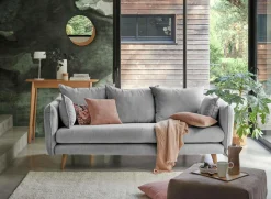 Canapés Droits|Canapés Fixes>Camif Canapé velours côtelé Orion - - 4 places Gris