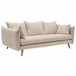 Canapés Droits|Canapés Fixes>Camif Canapé velours côtelé Orion - - 3 places Beige