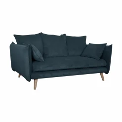 Canapés Droits|Canapés Fixes>Camif Canapé velours côtelé Orion - - 2 places Bleu Prusse