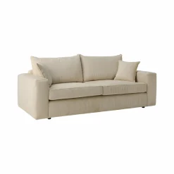 Canapés Fixes|Canapés Droits>Camif Canapé velours côtelé Otto - - 4 places Beige