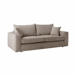 Canapés Fixes|Canapés Droits>Camif Canapé velours côtelé Otto - - 3 places Taupe