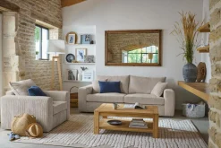 Canapés Fixes|Canapés Droits>Camif Canapé velours côtelé Otto - - 2 places Taupe