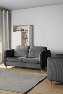 Canapés Fixes>Camif Canapé velours côtelé Portimo - - 3 places Gris