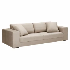 Canapés Droits|Canapés Fixes>Camif Canapé velours Maé - - 4 places Beige