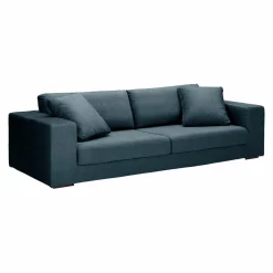 Canapés Droits|Canapés Fixes>Camif Canapé velours Maé - - 5 places Bleu Océan