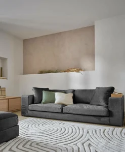 Canapés Droits|Canapés Fixes>Camif Canapé velours Maé - - 5 places Gris